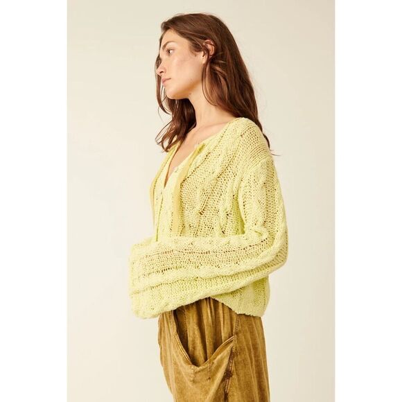 Free People Robyn Cardigan In Bamboo Shoot Size L - Picture 5 of 11